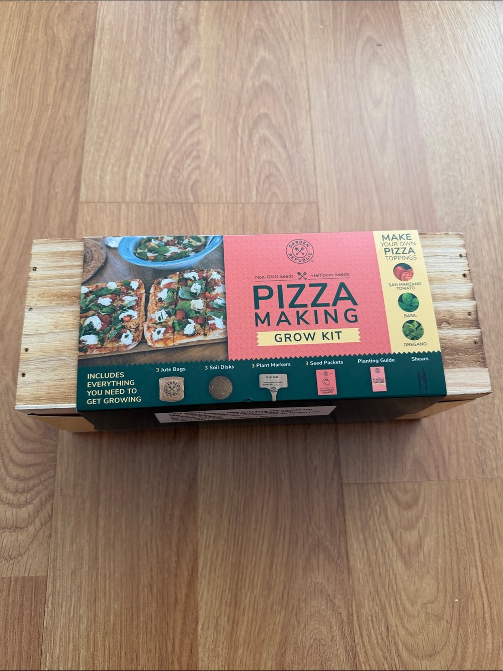Pizza Making Grow Kit for Kids - Green and Coral